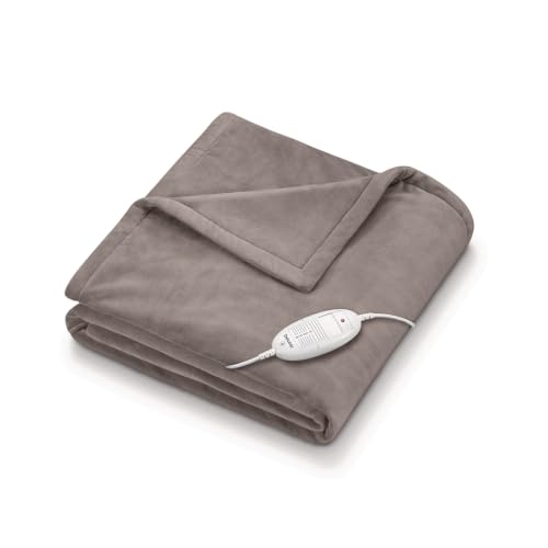 Beurer German Engineering HD 75 Electric Overblanket I Fast Heating Throwblanket I German Engineering I 6 Temperature Levels I Auto Shut-Off I Machine Washable 30°C I Overheat Protection I OEKO-TEX Certified I Removable Switch I Power of 100W I 3-Year Warranty