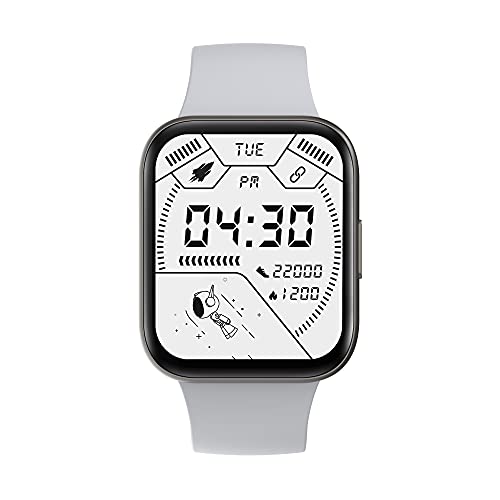 AireeZ P25 Smart Fitness Watch, 1.70″ HD Curved Display, Grey HR-BP-SpO2 Monitoring, Steps & Sleep Tracking, Multiple Sports Modes, IP68 Waterproof, Long Battery