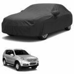Sulfar 100% Water Resistant Car Body Cover Compatible with Mirror for SsangYong Rexton (Triple Stitched, Full Bottom Elastic, Dark Grey)