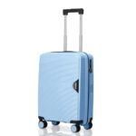 HRX Parabola Cabin Size Light Blue Polypropylene Hard Shell Suitcase – Premium Travel Trolley Bag with 8 Spinner Wheels, Number Lock & Water Resistant Body