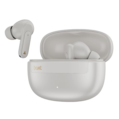 boAt 2026 Launch Airdopes Plus 222 with Immersive Spatial Audio, 60 Hrs Battery, 13mm Drivers, Hearables App Support, Multi Connect, Voice Assistant TWS Earbuds with mic (Ivory White)