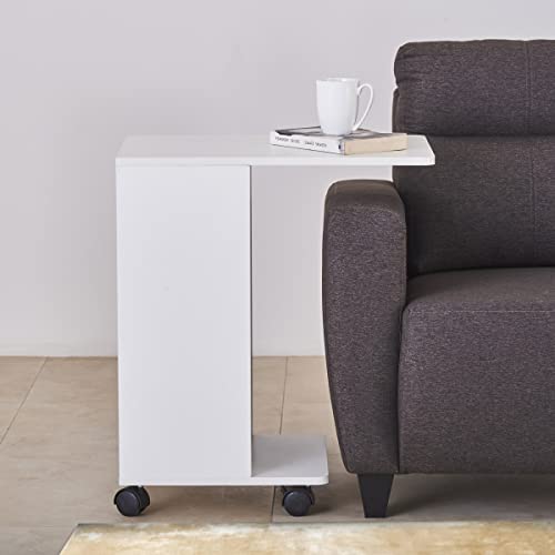 Home Centre | Helios Reynan Portable End Table | Side Table for Living Room | White