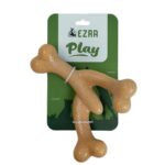 EZRA Play Lobster Bone Dog Chew Toy | Durable Non-Toxic Rubber Chew Bone | Interactive Toy for Dental Health, Teething & Active Chewers