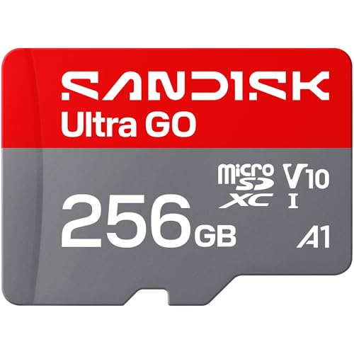 SANDISK 256GB Ultra Go microSD Card UHS-I, Up to 190MB/s, Full HD Video, Memory Card for Android Smartphones, Tablets, 10-Year Warranty