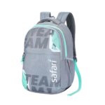 Safari Flip 32L School Bag for Boys and Girls, Casual 2 Compartment School Backpack, Printed Backpack Bag with Armor Base & Bottle Holder, Travel Bag for Men and Women, College bag, Color- Grey