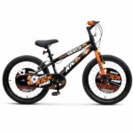 VESCO Kick Pro 20 Inch 20T Kids Bicycle 12.5″ Frame, Rigid Fork | 85% Assembled | Fully Chain Cover | Age for 7 to 9 Year Boys & Girls (Black-Orange)