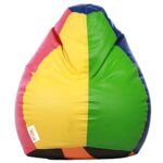 Sattva Classic Bean Bag Cover Without Beans XXL Size – Orange,Neon Green and Royal Blue