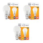 wipro Garnet 5W LED Bulb for Home & Office |Warm White (2700K) | B22 Base|220 degree Light coverage |4Kv Surge Protection |400V High Voltage Protection |Energy Efficient | Pack of 3