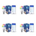 PHILIPS WiZ 12W E27 Wi-Fi & Bluetooth LED Smart Bulb with Music Sync, Compatible with Amazon Alexa & Google Assistant, 16 Million Colours & Motion Sensing Technology | Pack of 4