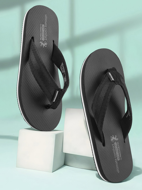 RED TAPE Men Flip Flops(Black , 11)