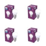 PHILIPS 2.8W LED Frosted Candle Bulb | Cool White 6500K | E27 Base | Energy Efficient Decorative LED Light | Long Life & Instant Brightness | Pack of 4