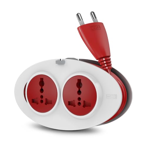 GM 3206 G-On Extension Board with 2 International Sockets | 2.5M Extension Cord | Dual-Tone Design | Child Safety Shutters | Compact & Travel-Friendly | 240V Power for Laptops, Phones & More