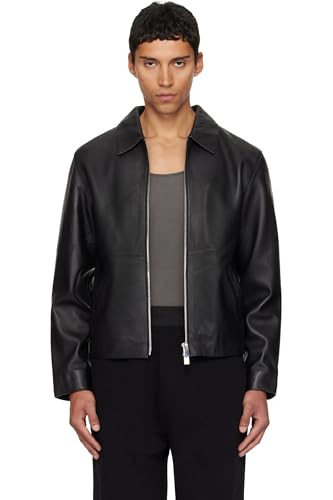 EXOTIX Faux Leather Oversized Coach Jacket | Stylish Polo Collar Winter Travel Parties & Daily Use | Classic Design For Men & Women | Plain Racing Sport Jacket With Pocket (Black)(L, Regular)