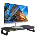 Acer DeskPro Monitor/Laptop Stand with 15W Wireless Charging, RGB LED (10 Modes: Breathing, Flashing, Running, Gradient), USB Hub (3USB +Type-C), Ergonomic Riser, 25kg Load, ABS Build, Desk Organizer