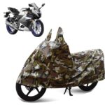 Sulfar Bike Cover for Yamaha R15M (Track-Spec Sports) | Waterproof, Dustproof & UV Protected | All Weather Two Wheeler Cover (Army Green) New 2026 Variants