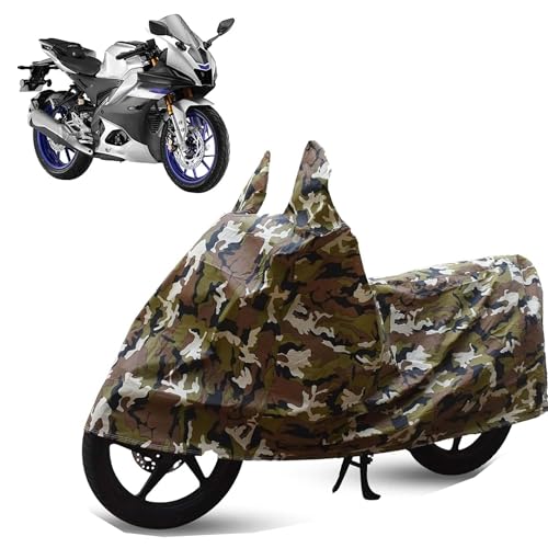 Sulfar Bike Cover for Yamaha R15M (Track-Spec Sports) | Waterproof, Dustproof & UV Protected | All Weather Two Wheeler Cover (Army Green) New 2026 Variants