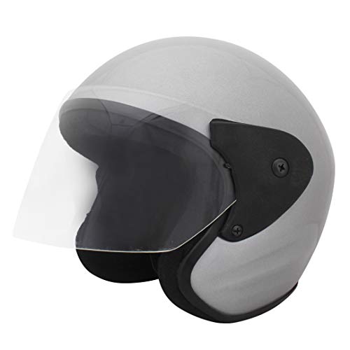 Sage Square Deltz Two Wheeler (ISI Marked) Helmet for Men, Women (Extra Large – XL, Silver Glossy)