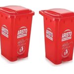 Aristo Plastic Pedal Garbage Waste Dustbin 70 LTR RED & RED