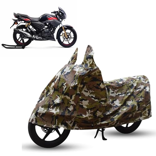 Sulfar Bike Cover for TVS Apache (RTR 160 2V) | Waterproof, Dustproof & UV Protected | All Weather Two Wheeler Cover (Army Green) New 2026 Variants