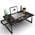 RIVATR Study Table Bed Table Premium Laptop Table/Foldable and Portable Wooden/Writing Desk for Office/Home/School (FLOWER COTED)