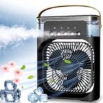 Enfogo (Lifetime Manufacturing Defect Warranty) Portable Air Conditioner Fan. Perfect for shops,offices this USB-powered mini AC is a desk fan,portable humidifier_Multicolor