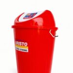 ARISTO Swing Lid Dustbin with Metal Side Handle 80 LTR RED