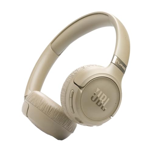JBL Tune 680 NC Wireless On-Ear Headphones with Adaptive Noise Cancelling, Smart Ambient, Up to 76 Hours Battery Life with Quick Charge Function, Google Fast Pair, Microsoft Swift Pair, Beige