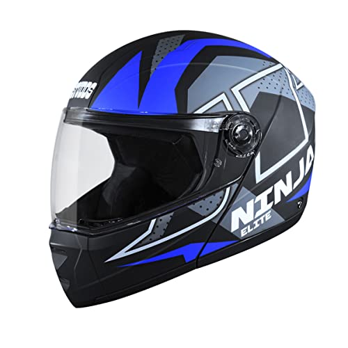 STUDDS Ninja Elite Super D6 FLIP-UP Full FACE Helmet N1 MATT Black-M