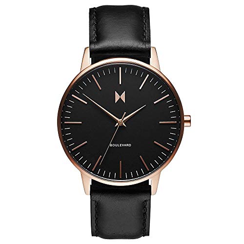 MVMT Boulevard Qtz Basic Slim Black Round Dial Women’s Watch | Black Leather Material | Strap Watch – D-mb01-rgbl