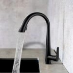 BANZER Kitchen Faucet Pull Out Kitchen Tap Single Hole 360° Rotatable Degree Kitchen Shower Faucet Black for Hot & Cold Water