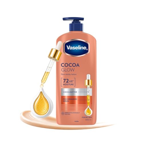 Vaseline Cocoa Glow Serum In Lotion, 600 ml | 100% Pure Cocoa & Shea Butter for Glowing & Soft Skin