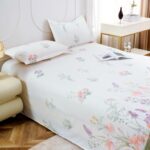 MollisHomes Dew Cotton Bedsheet for Double Bed 160 TC 250 x 225 CM, Ivory