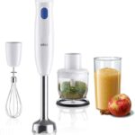 Braun MultiQuick 1, Powerful 450W Hand Blender, Made in Europe, EasyTwist Technology, Lightweight, Stainless Steel Design, Dishwasher Safe, All-in-1: Blender, Grinder, Chopper & Whisker, MQ10.202M
