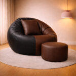 SHIRA 24 4XL Tear Drop Bean Bag Cover (Without Beans)(Black, Brown)