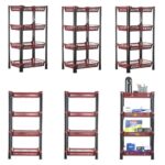 Urbane Home Pack of 6 Multipurpose Racks for Storage | 4-Tier Kids Toy Organizer/Under Wash Basin & Office Storage Cabinet & Shelves | Maroon