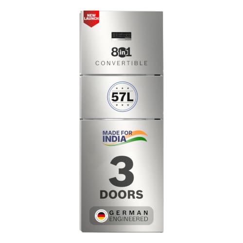Bosch 302L, 3 Star, MaxFlex Convert Frost Free Triple Door Refrigerator | 8-in-1 Convertible Storage Modes | 57L Extra Convertible Zone |Cool Extend up to 18 hours (CMC33S23VI, 2026 Model, Fine Steel)