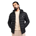 Boldfit Winter Jacket for Men Nylon Puffer Hooded Insulated Heavy Jackets, Full Sleeve Jacket Standard Length Winter Jackets Ideal for Monsoon & Minus 10 Degree Protection, Black, XXL