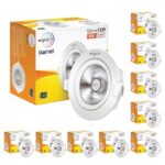 wipro Garnet 3 W Slim COB Downlight for False Ceiling | Cool Day White (6500K) | Ceiling or Cabinet Light with Adjustable Optics | Pack of 10