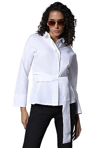 HIGH STAR Women’s Loose Fit Shirt (HSWSHW230106_WH_White