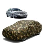 Sulfar 100% Waterproof Car Body Cover Compatible with Mirror for BMW 520i with Long Lasting Durable Material (Triple Stitched, Full Bottom Elastic, Camouflage Army)