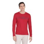 U.S. POLO ASSN. Men’s Crew Neck Long Sleeve Brand Print Cotton T-Shirt (USTSHS1386_Red_XL)