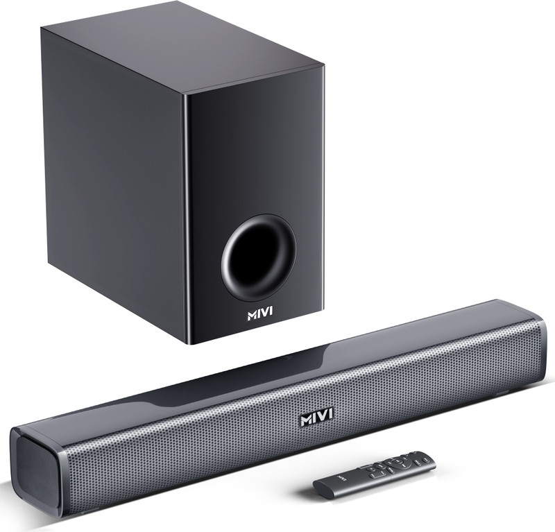 Mivi Fort H160 Soundbar, 160 Watts, 2.1 Channel, Multi-Input and EQ Modes, BT v5.1 160 W Bluetooth Soundbar(Black, 5.1 Channel)