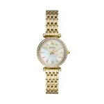 Fossil Women Stainless Steel Analog White Dial Watch-Es4735, Band Color-Gold