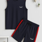 Chrome & Coral Men Polyester Blend Track Suit