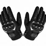 Rhtdm Breathable Anti-Slip Unisex Full Finger Touchscreen Motorcycle Riding Gloves(Black)