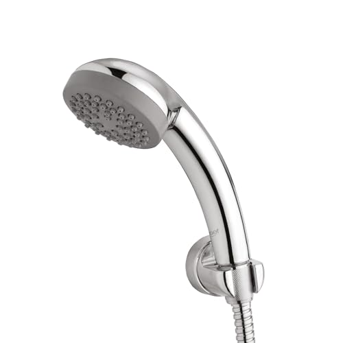 Eauset Plus 75mm Hand Shower with 1.5m Hose & Wall Hook | Single Mode ABS Handheld Shower Head | High Flow 15 LPM at 3 Bar | Wall Mounted Bathroom Shower | Polished Finish