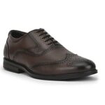 Liberty Fortune HOL-125E Lacing Brogue Shoes for Men with PU Sole | Comfortable & Lightweight | Cushioned Footbed | Durable & Trendy Design | Leather Insole | Formal Footwear (Brown – 40)