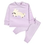 Real Basics Unisex Baby Cotton Printed Animated / Cartoon Top and Pant Set (RB-BS-Winter-1824-Prpl Cat(029)_Purple Cat_18 Months-24 Months)