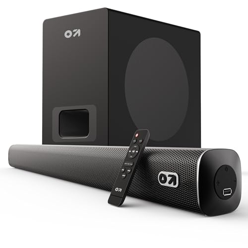 GOBOULT X120 2.1 Channel Bluetooth Soundbar with BoomX Subwoofer, 120-Watt Output Surround Sound, EQ Modes, Remote Accessibility, USB/HDMI/AUX & Optical Fiber Connectivity Sound bar (Black)