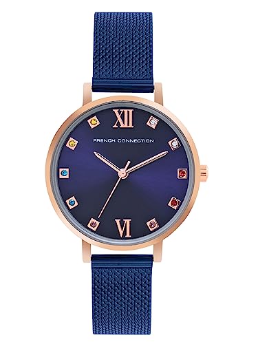 French Connection Grace Blue Round Analog Watch for Women – FCN00068G